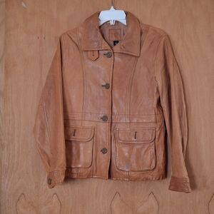 Vintage brown genuine leather Gap jacket Medium